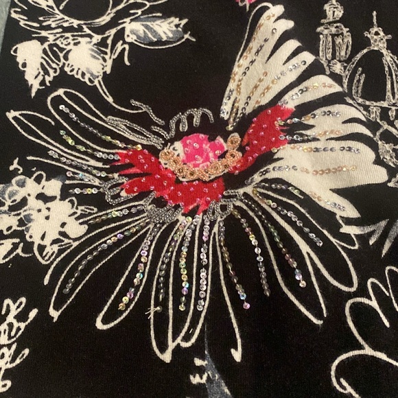 Vintage Cabo mock turtleneck knit beaded and sequins sleeveless top - Picture 3 of 5